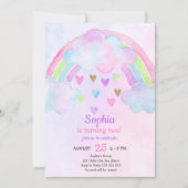 Rainbow Waterverf Girl Birthday Kaart (Voorkant)