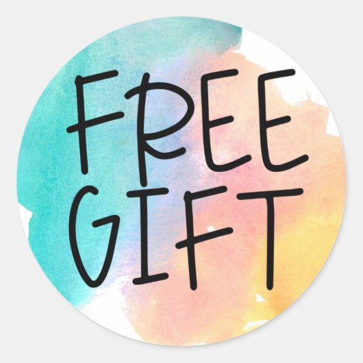 Rainbow waterverf gratis monster gratis cadeau Sti Ronde Sticker (Voorkant)