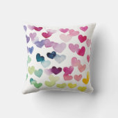 Rainbow waterverf harten liefde Sierkussen (Achterkant)