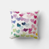 Rainbow waterverf harten liefde Sierkussen (Voorkant)