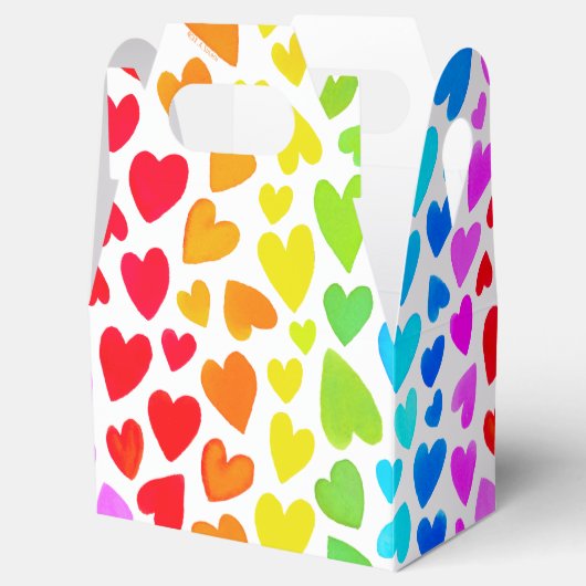 Rainbow Waterverf Hearts Patroon Bedankdoosjes (Geopend)