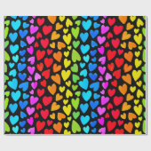 Rainbow Waterverf Hearts Patroon Cadeaupapier (Vlak)