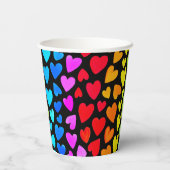 Rainbow Waterverf Hearts Patroon Papieren Bekers (Achterkant)