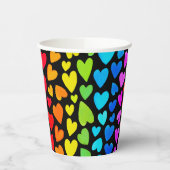 Rainbow Waterverf Hearts Patroon Papieren Bekers (Links)