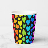 Rainbow Waterverf Hearts Patroon Papieren Bekers (Rechts)