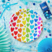 Rainbow Waterverf Hearts Patroon Papieren Bordje (Feest)