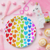 Rainbow Waterverf Hearts Patroon Papieren Bordje (Feest)