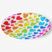 Rainbow Waterverf Hearts Patroon Papieren Bordje (Gekanteld)