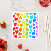Rainbow Waterverf Hearts Patroon Servet (Insitu)