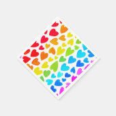 Rainbow Waterverf Hearts Patroon Servet (Hoek)