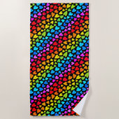 Rainbow Waterverf Hearts Patroon Strandlaken (Voorkant)