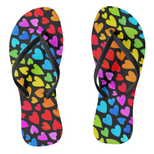 Rainbow Waterverf Hearts Patroon Teenslippers