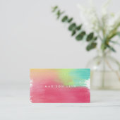 Rainbow-Waterverf hedendaags minimalistisch Afsprakenkaartje (Staand voorkant)