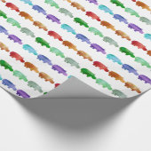 Rainbow Waterverf Hippo Wrapping Paper, glanzend Cadeaupapier (Hoek)