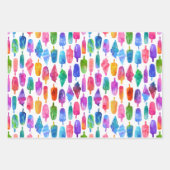 Rainbow Waterverf Ice Cream Ice Poppen Patroon Inpakpapier Vel (Voorkant)