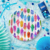 Rainbow Waterverf Ice Cream Ice Poppen Patroon Papieren Bordje (Feest)