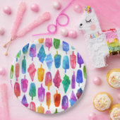 Rainbow Waterverf Ice Cream Ice Poppen Patroon Papieren Bordje (Feest)