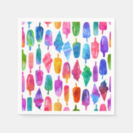 Rainbow Waterverf Ice Cream Ice Poppen Patroon Servet