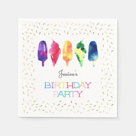 Rainbow Waterverf Ice Cream Ice-Poppen Stijlvol go Servet