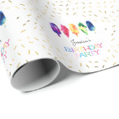 Rainbow Waterverf Ice Cream Kone Birthday Party Cadeaupapier (Rol Hoek)