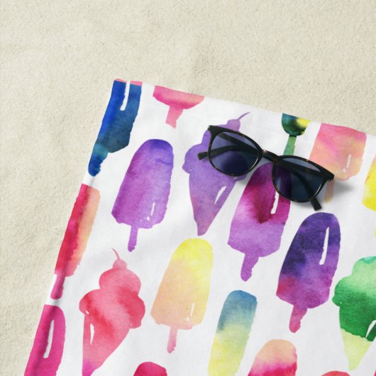 Rainbow Waterverf Ice Cream Popsialized Strandlaken (In situ)