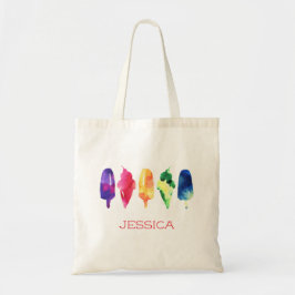 Rainbow Waterverf Ice Cream Popsialized Tote Bag