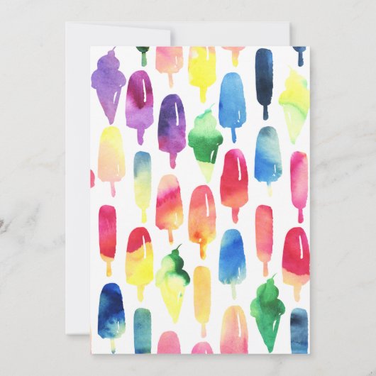 Rainbow Waterverf ijsijsijsje dank u Bedankkaart (Achterkant)