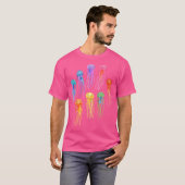 Rainbow Waterverf Jellies op Dark Blauwgroen T-shirt (Voorkant volledig)