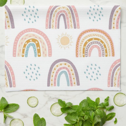 Rainbow Waterverf Kitchen Hand Towel Theedoek (Gevouwen)