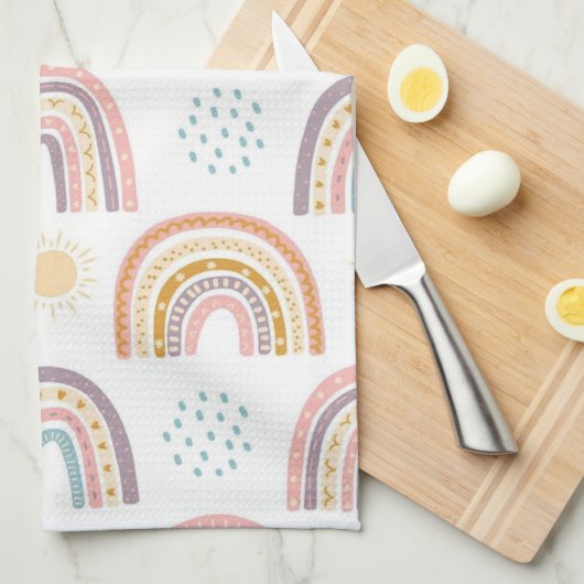 Rainbow Waterverf Kitchen Hand Towel Theedoek (Quarter Fold)