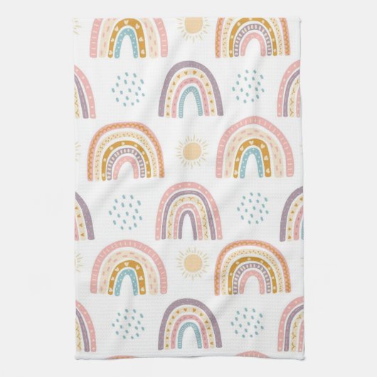 Rainbow Waterverf Kitchen Hand Towel Theedoek (Verticaal)