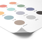 Rainbow Waterverf Kleuren Educatief Poster (Hoek)