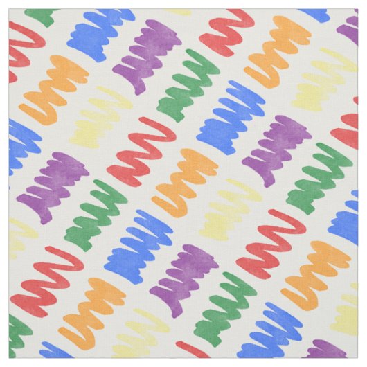 Rainbow Waterverf krabbels patroon Stof (Swatch)