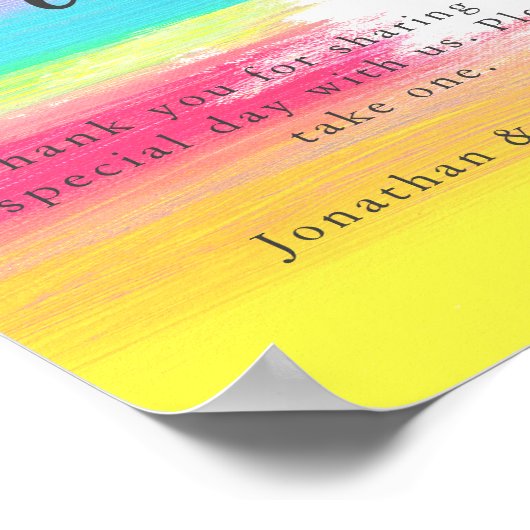 Rainbow Waterverf LGBTQ Weddenschap Favors Table Poster (Hoek)