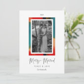 Rainbow Waterverf Lijst Merry and Married Peace Feestdagenkaart (Staand voorkant)