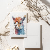 Rainbow Waterverf Llama Briefkaart