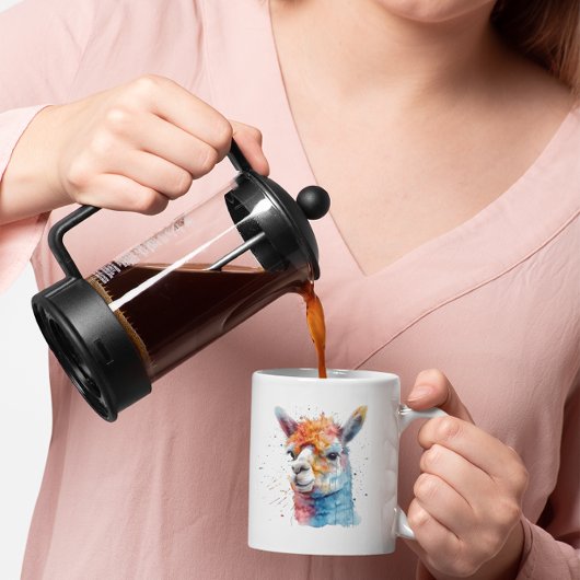Rainbow Waterverf Llama Koffiemok