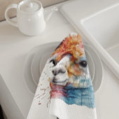 Rainbow Waterverf Llama Theedoek