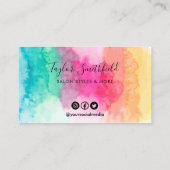 Rainbow Waterverf Loyalty Kaart Visitekaartje (Achterkant)