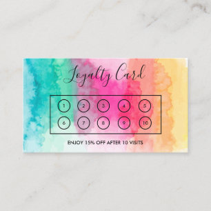 Rainbow Waterverf Loyalty-kaart Visitekaartje
