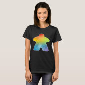 Rainbow Waterverf Meeple T-shirt (Voorkant volledig)