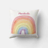 Rainbow Waterverf Meisjes Gepersonaliseerd Kussen (Achterkant)