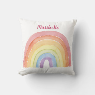 Rainbow Waterverf Meisjes Gepersonaliseerd Kussen