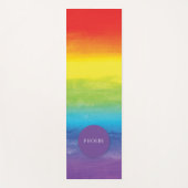 Rainbow Waterverf Moderne kleurrijke naam Yogamat (Voorkant)