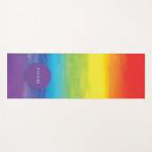 Rainbow Waterverf Moderne kleurrijke naam Yogamat (Voorkant (horizontaal))