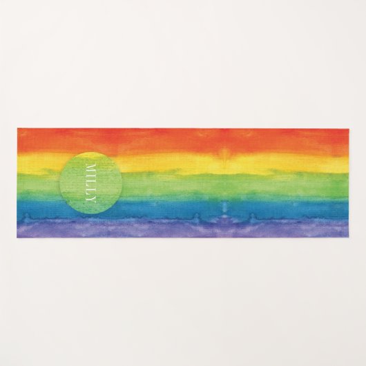 Rainbow-Waterverf Moderne kleurrijke persoonlijke Yogamat (Voorkant (horizontaal))
