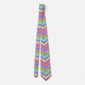 Rainbow Waterverf Moroccan Lattice Chevrons Stropdas (Achterkant)
