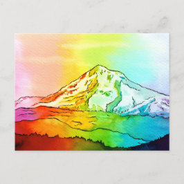 Rainbow Waterverf Mount Hood Briefkaart