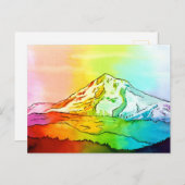 Rainbow Waterverf Mount Hood Briefkaart (Voorkant / Achterkant)