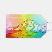Rainbow Waterverf Mount Hood Cadeaulabel (Voorkant (Horizontaal))